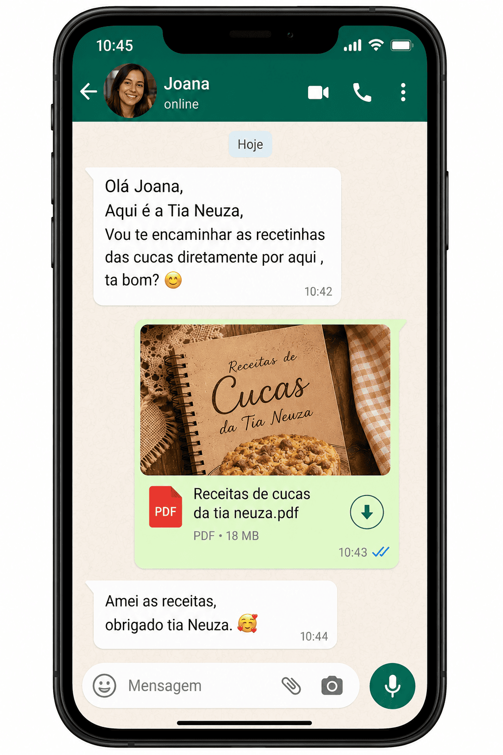 Entrega pelo WhatsApp